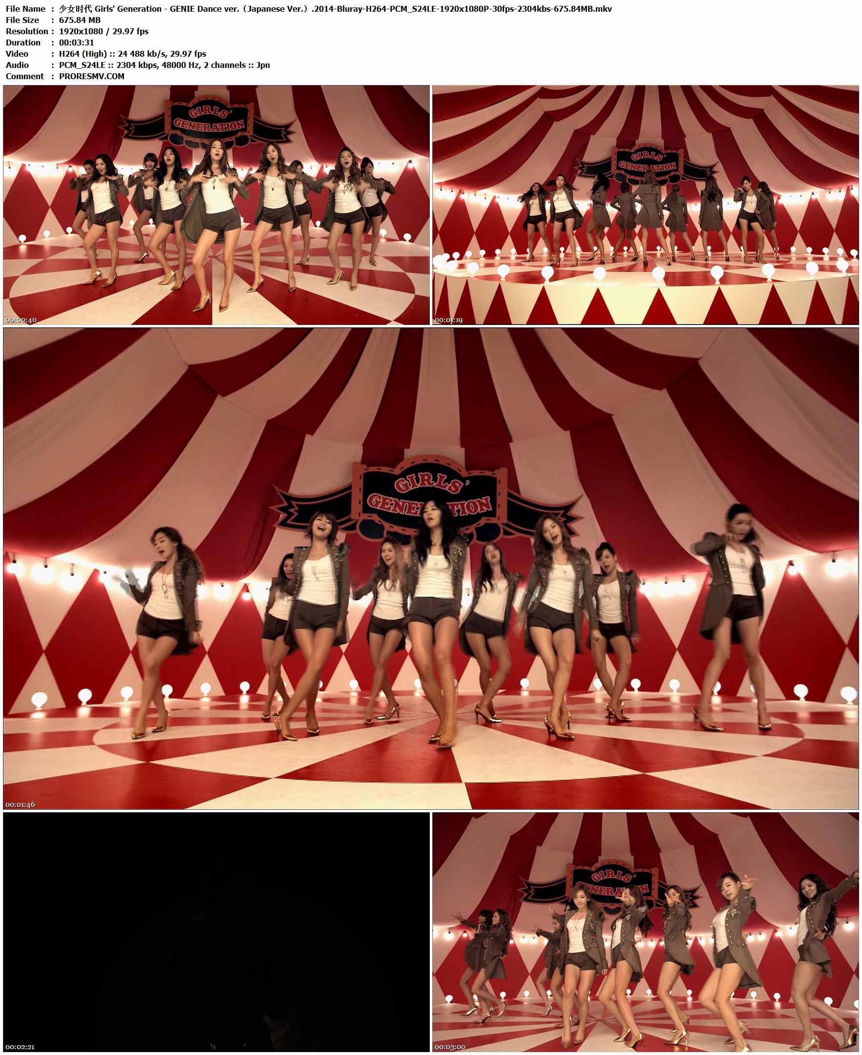 少女时代 Girls' Generation - GENIE Dance ver.（Japanese Ver.）.2014-Bluray-H264-PCM_S24LE-1920x1080P-30fps-2304kbs-675.84MB官方MV_高清MV